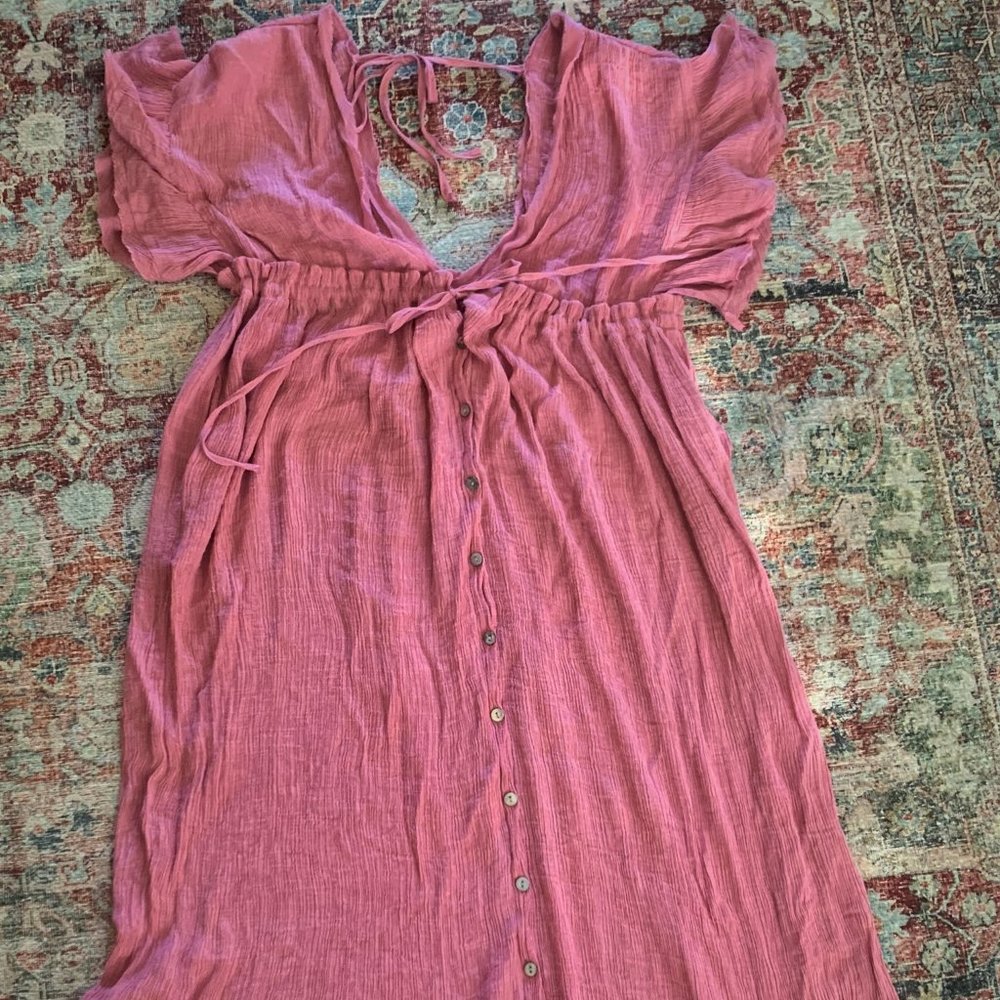 CUPSHE MAXI DRESS SWIM COVERUP PURPLE PINK COLOR SIZE LARGE